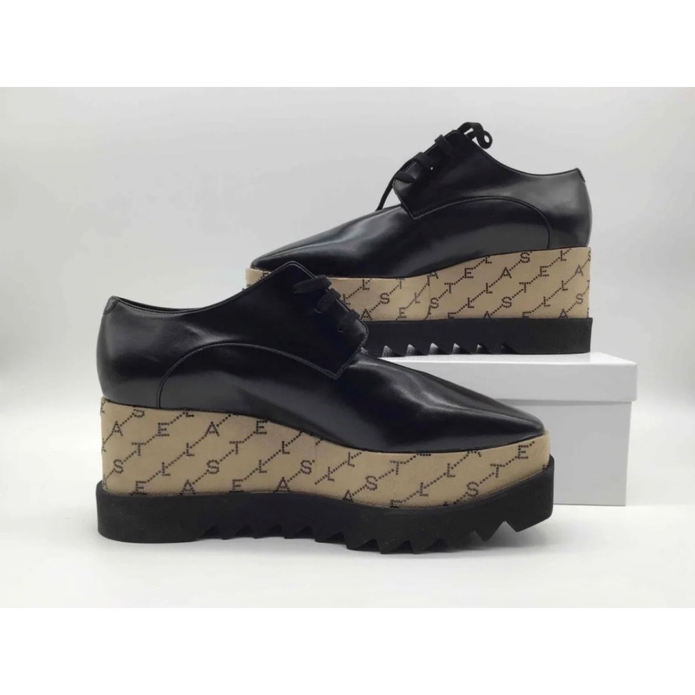 Stella Mccartney Elyse Vegan Leather Lace Ups In Black , new with box